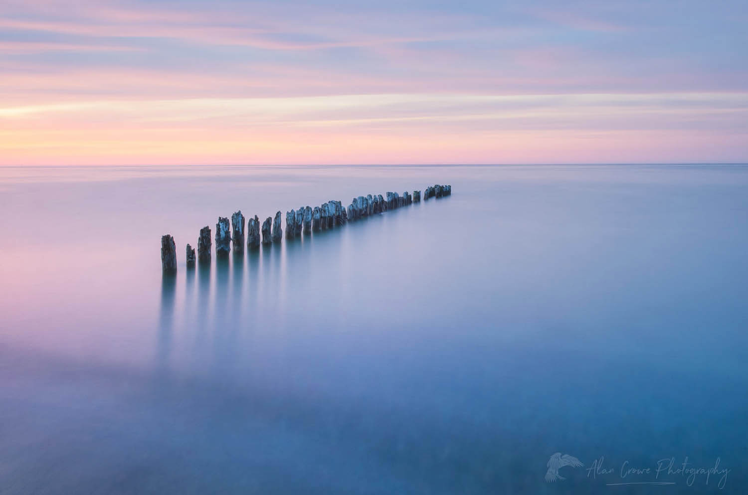 Twilight over Lake Superior seen from beach at Whitefish Point Upper Peninsula Michigan #63803