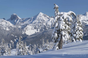 American Border Peak and Mount Larrabee in winter