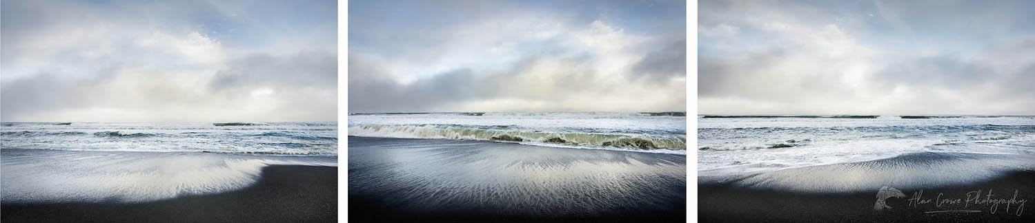 Gold Bluffs Beach Horizontal Triptych, Prairie Creek Redwoods State Park, California