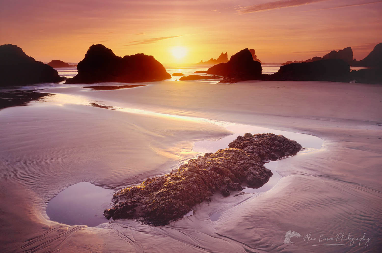 Sunset on Crescent Beach Ecola State Park Oregon #5642