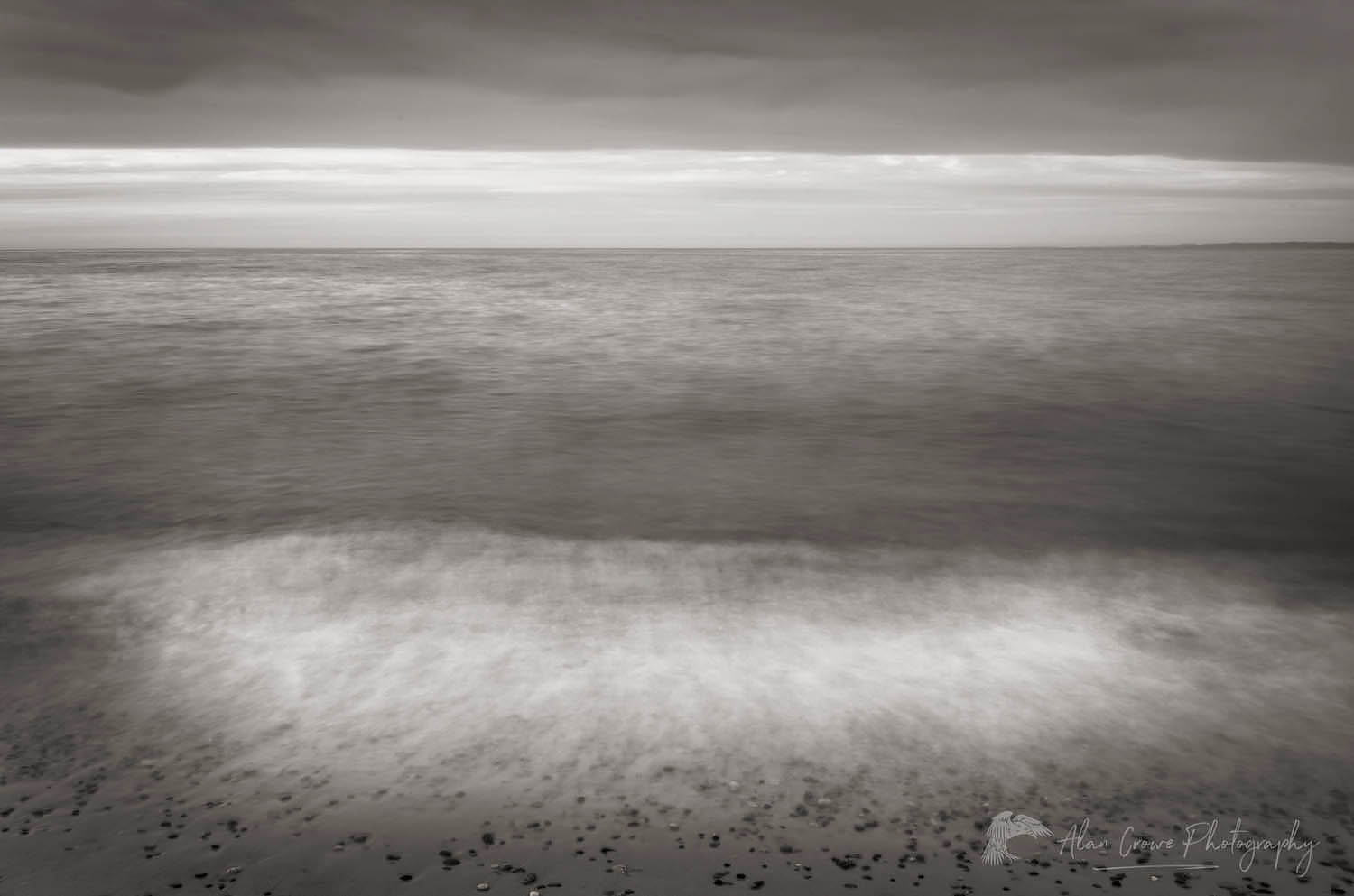 Lake Superior seen from beach at Whitefish Point Upper Peninsula Michigan #63780bw