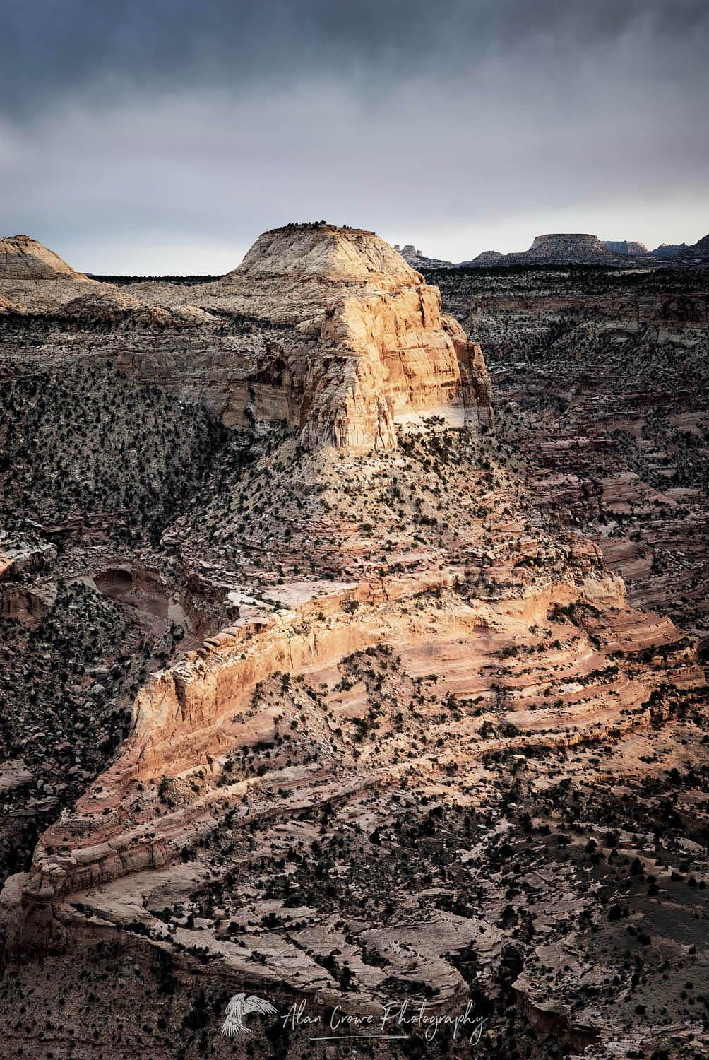 Sunset over buttes and mesas of Little Grand Canyon, San Rafael Swell Utah #42120r