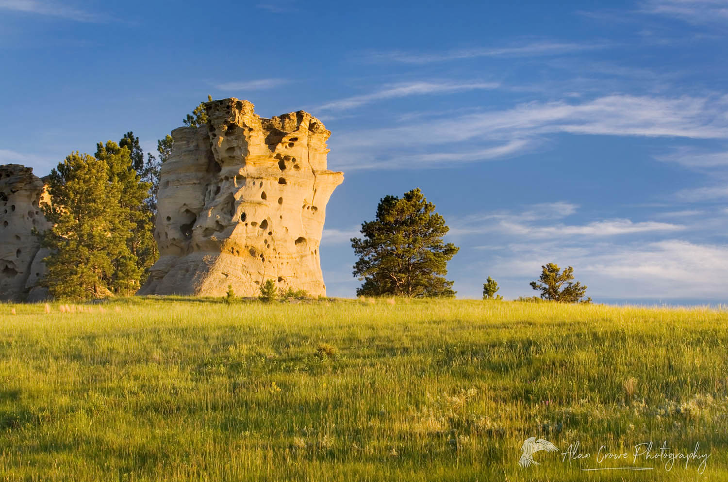 Eroded sandstone rock formations in Medicine Rocks State Park in SE Montana #52299