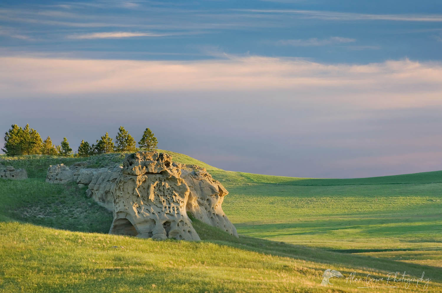 Eroded sandstone rock formations in Medicine Rocks State Park in SE Montana #52315