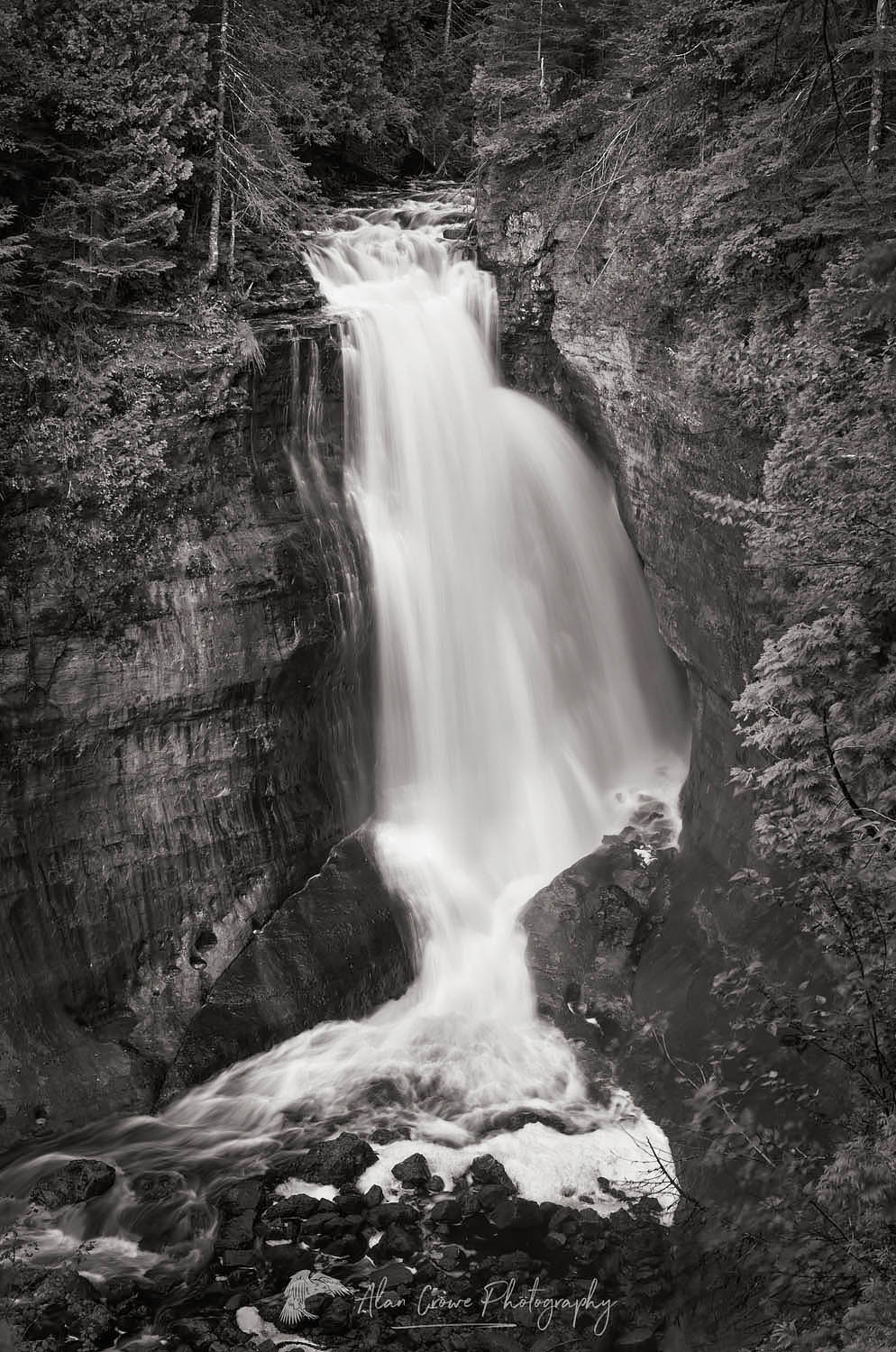 Miners Falls Pictured Rocks National Lakeshore Michigan #63937bw