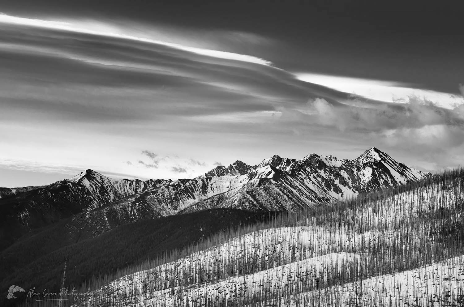 North Gardner Mountain seen from Driveway Butte, North Cascades Washington #58051bw