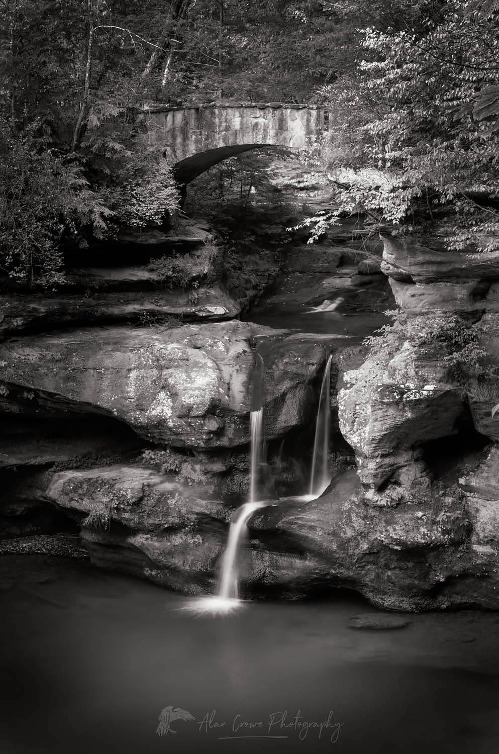 Old Man's Cave Upper Falls, Hocking Hills State Park Ohio #63229bw