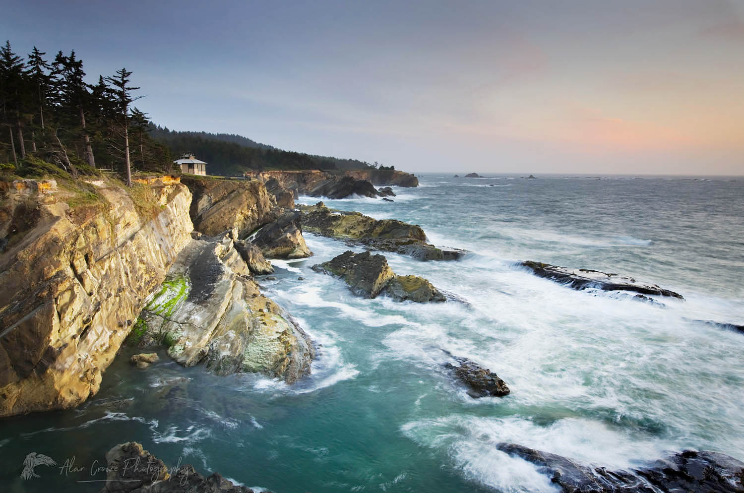 Rugged headlands of Shore Acres State Park on the Oregon Coast #48591