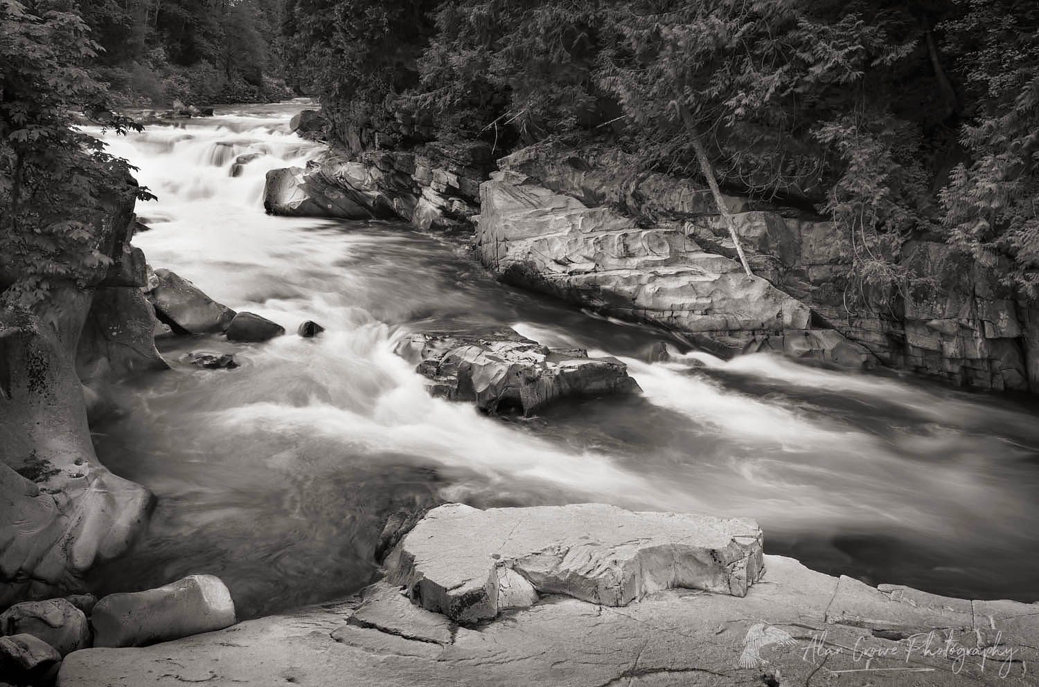 Skykomish River, North Cascades Washington #55673bw