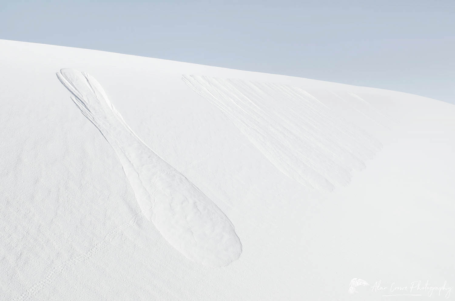 Abstract patterns created from sand sliding down from dune crest, White Sands National Park New Mexico #57070r