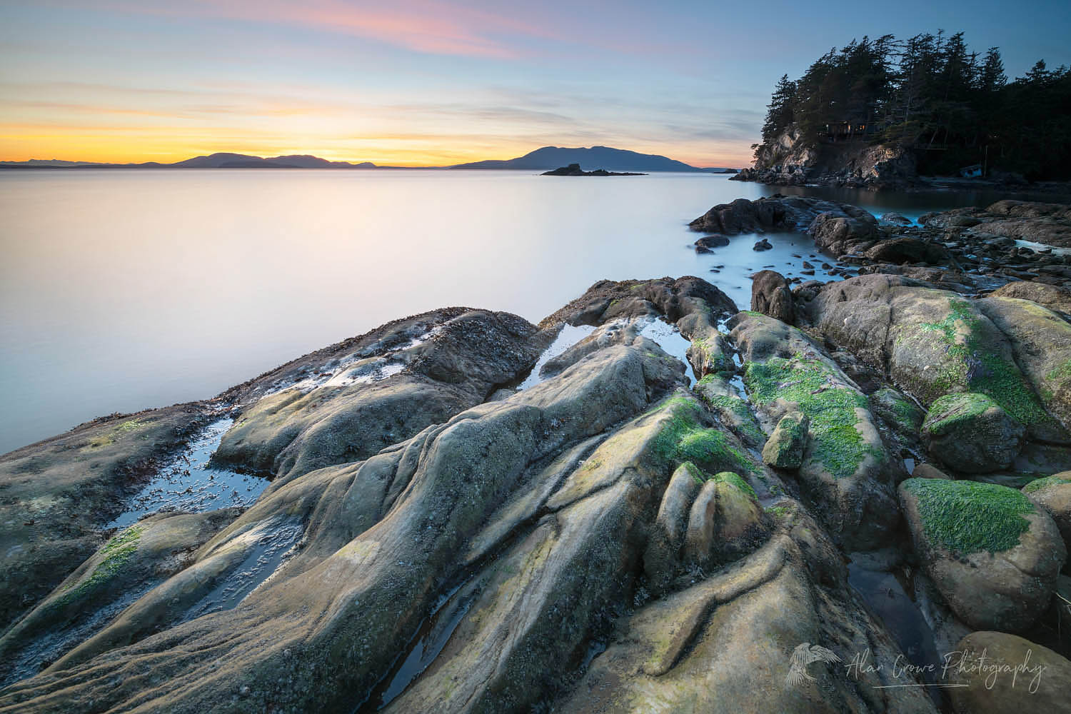 Wildcat Cove, looking out to Samish Bay and the San Juan Islands, Larrabee State Park Washington #64695