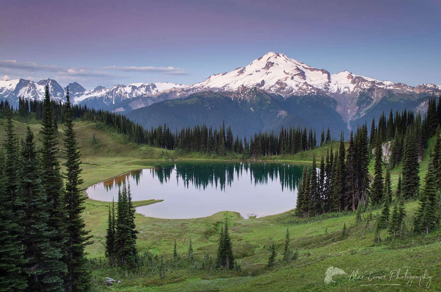 Image Lake and Glacier Peak seen from Miner's Ridge, Glacier Peak Wilderness North Cascades Washington. #58235