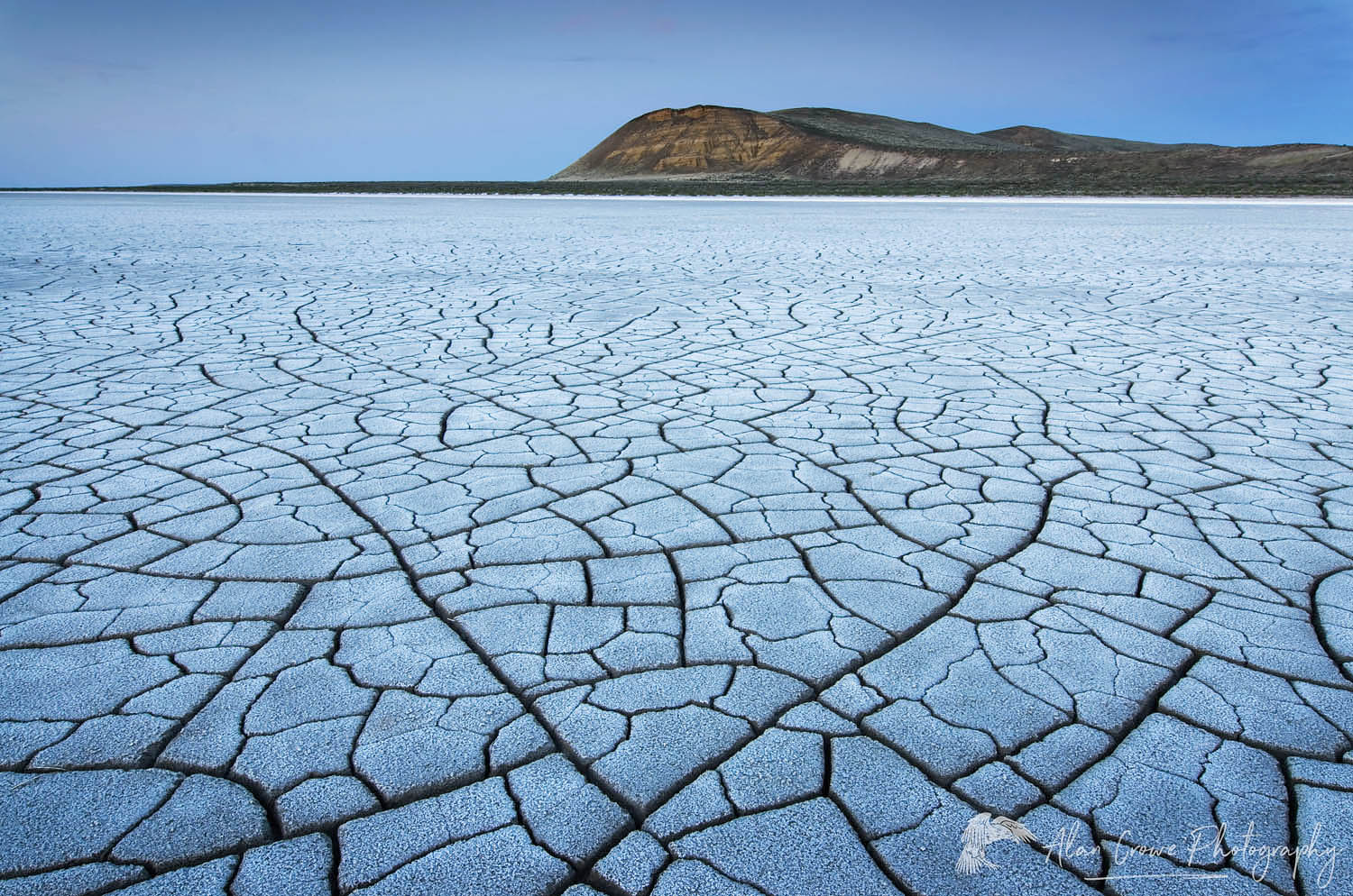 Patterns of cracked mud on dry lakebed of Harney Lake, Malheur National Wildlife Refuge, Oregon #48420