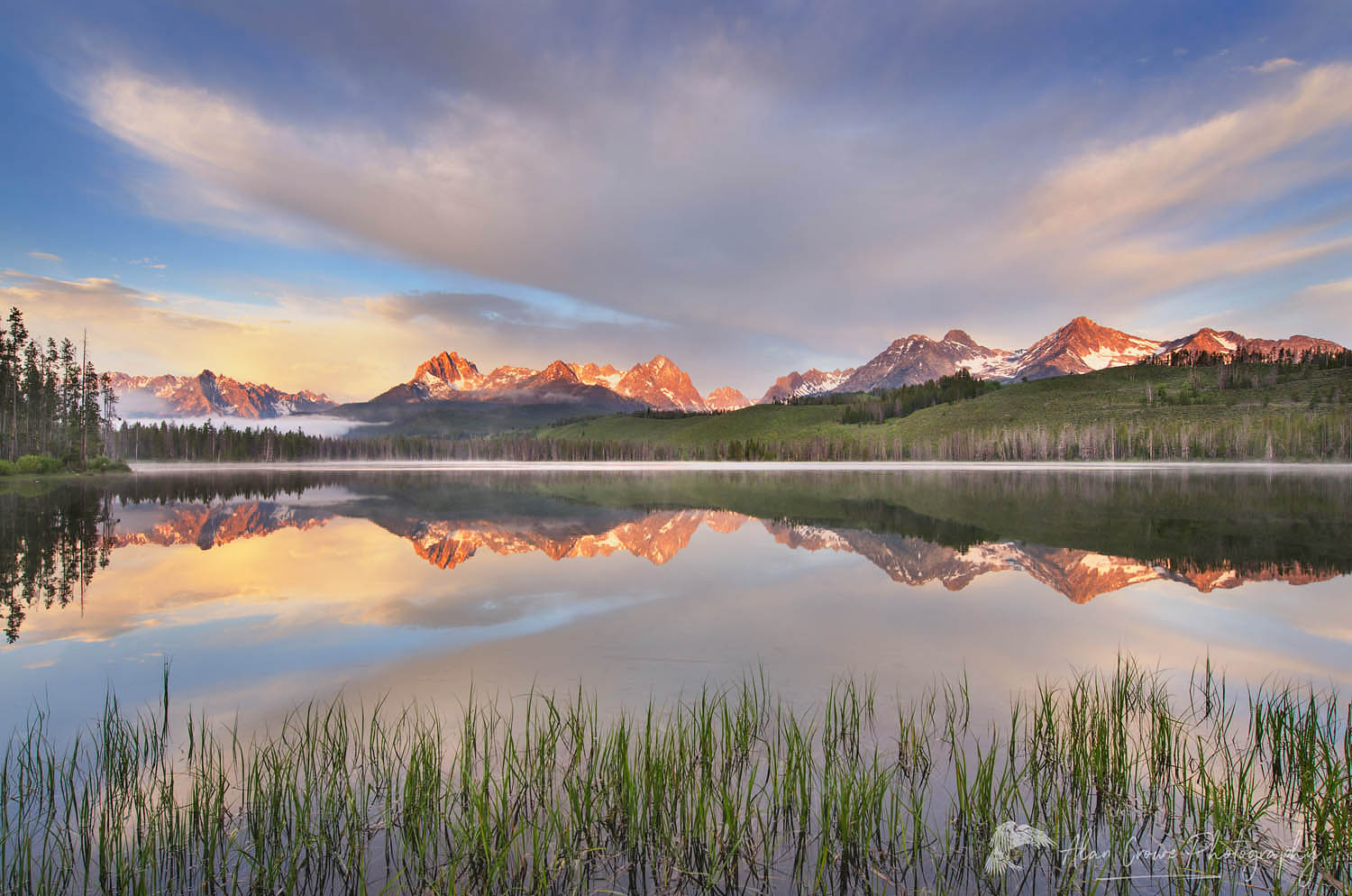 Little Redfish Lake at sunrise, Sawtooth National Recreation Area Idaho #56197