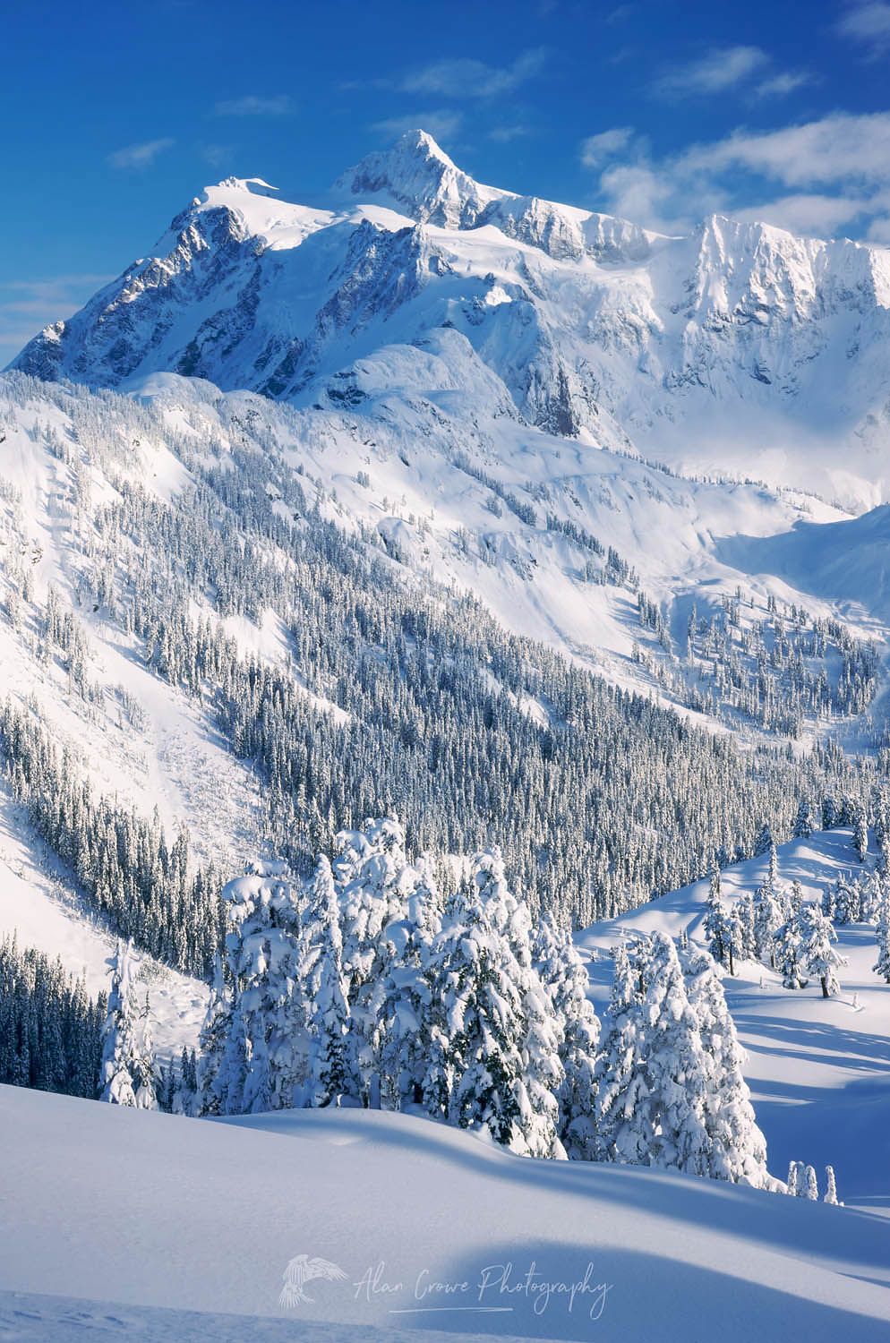 Mount Shuksan in winter, North Cascades Washington #1128