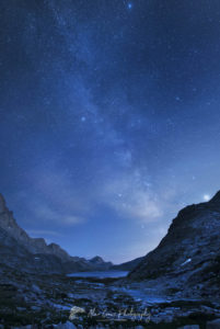 Milky Way over Titcomb Basin. Bridger Wilderness, Wind River Range Wyoming
