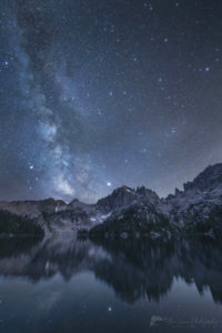 Milky Way over Baron Lake Sawtooth Mountains