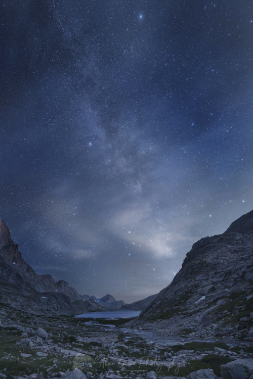 Milky Way over Upper Titcomb Basin Wind River Range Wyoming Milky Way over Upper Titcomb Basin Wind River Range Wyoming