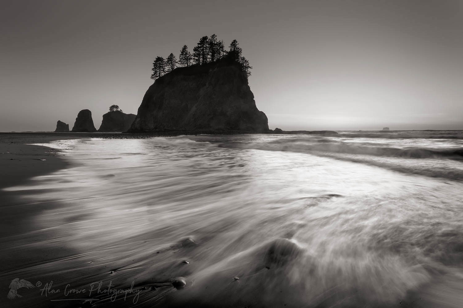 Little James Island sunset, Olympic National Park Washington #65257bw
