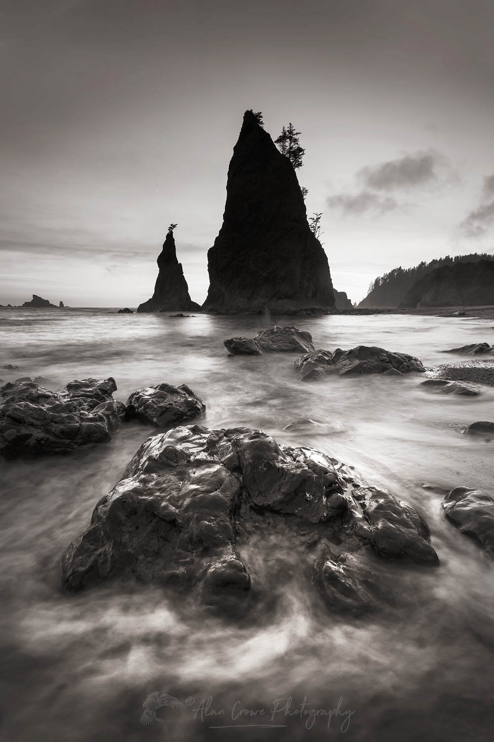 Split Rock on Rialto Beach, Olympic National Park. #65347bw