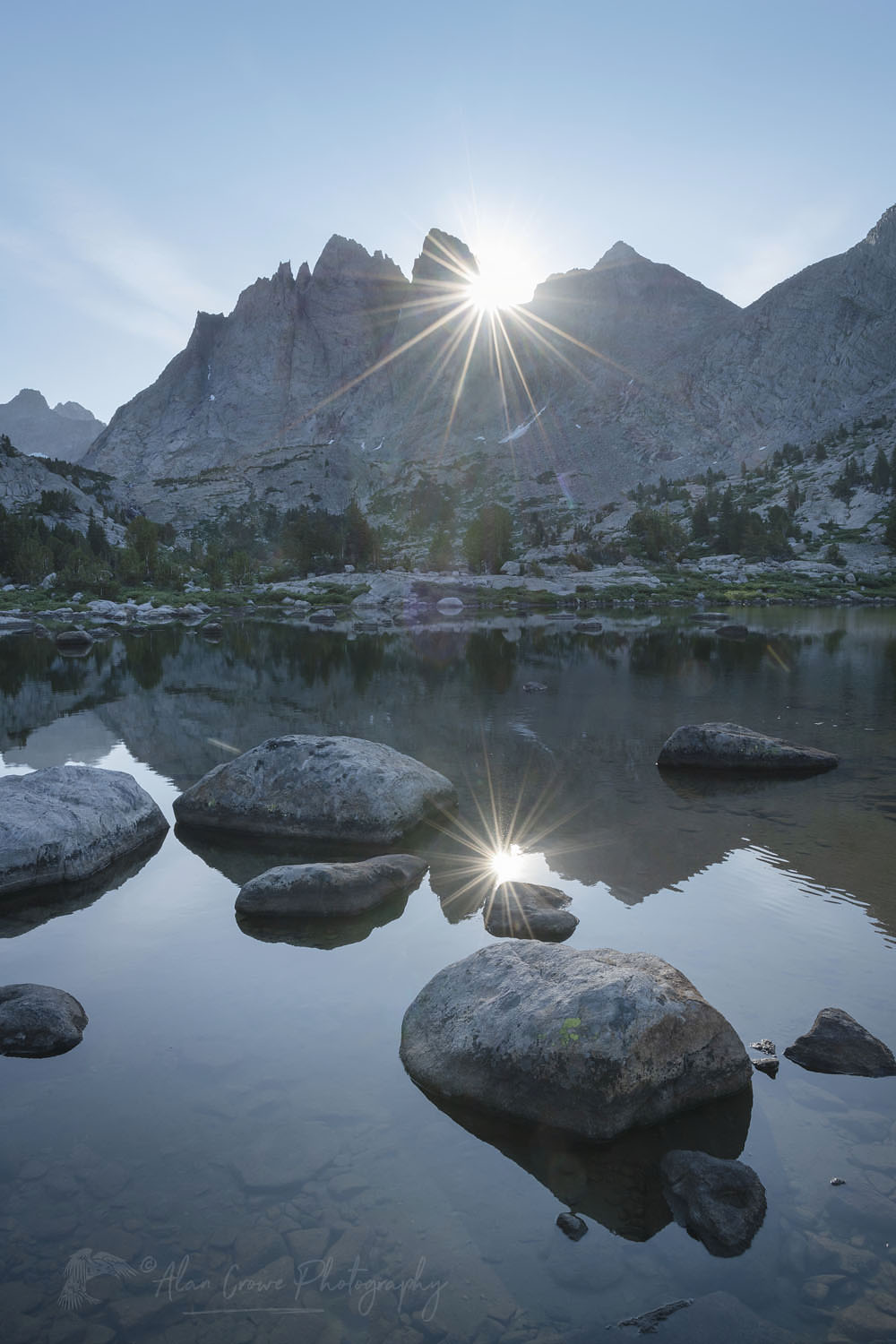 Sunburst rays over Mount Bonneville and Little Bonneville Lake. Bridger Wilderness, Wind River Range Wyoming #66287