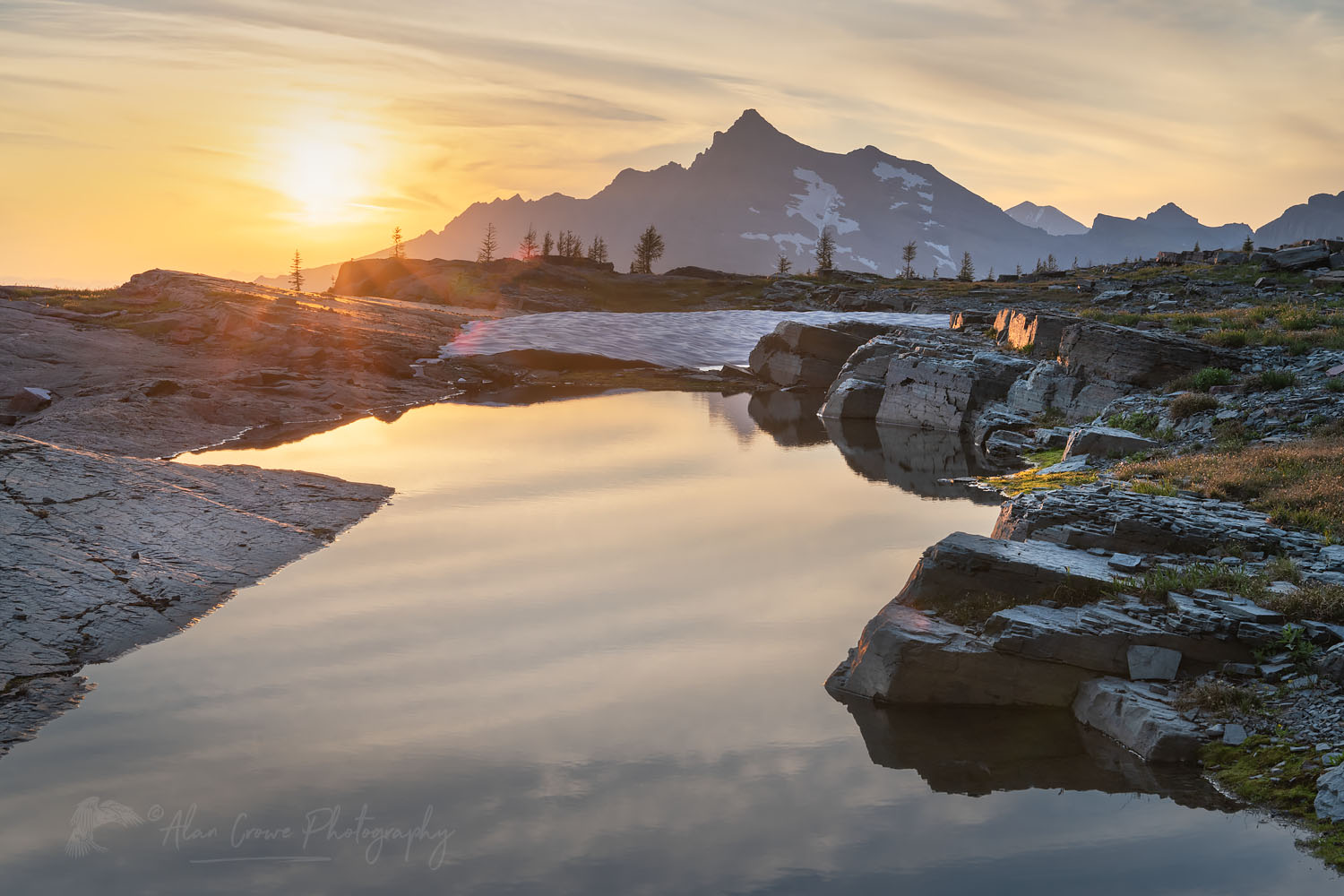 Sunset over Long Knife Peak seen from Boulder Peak. Glacier National Park Montana #70019