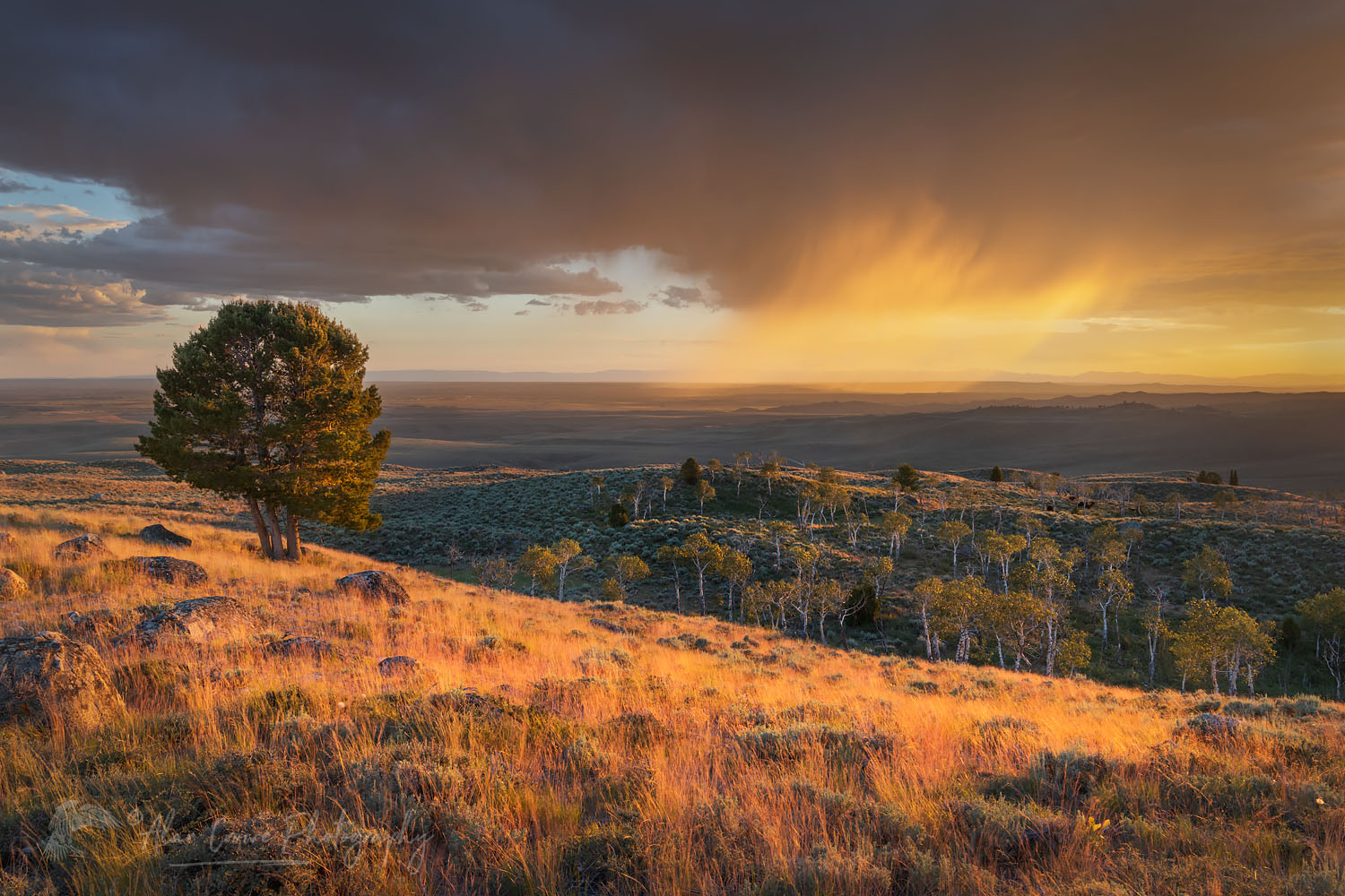 Sunset storm clouds Bridger-Teton National Forest Wyoming