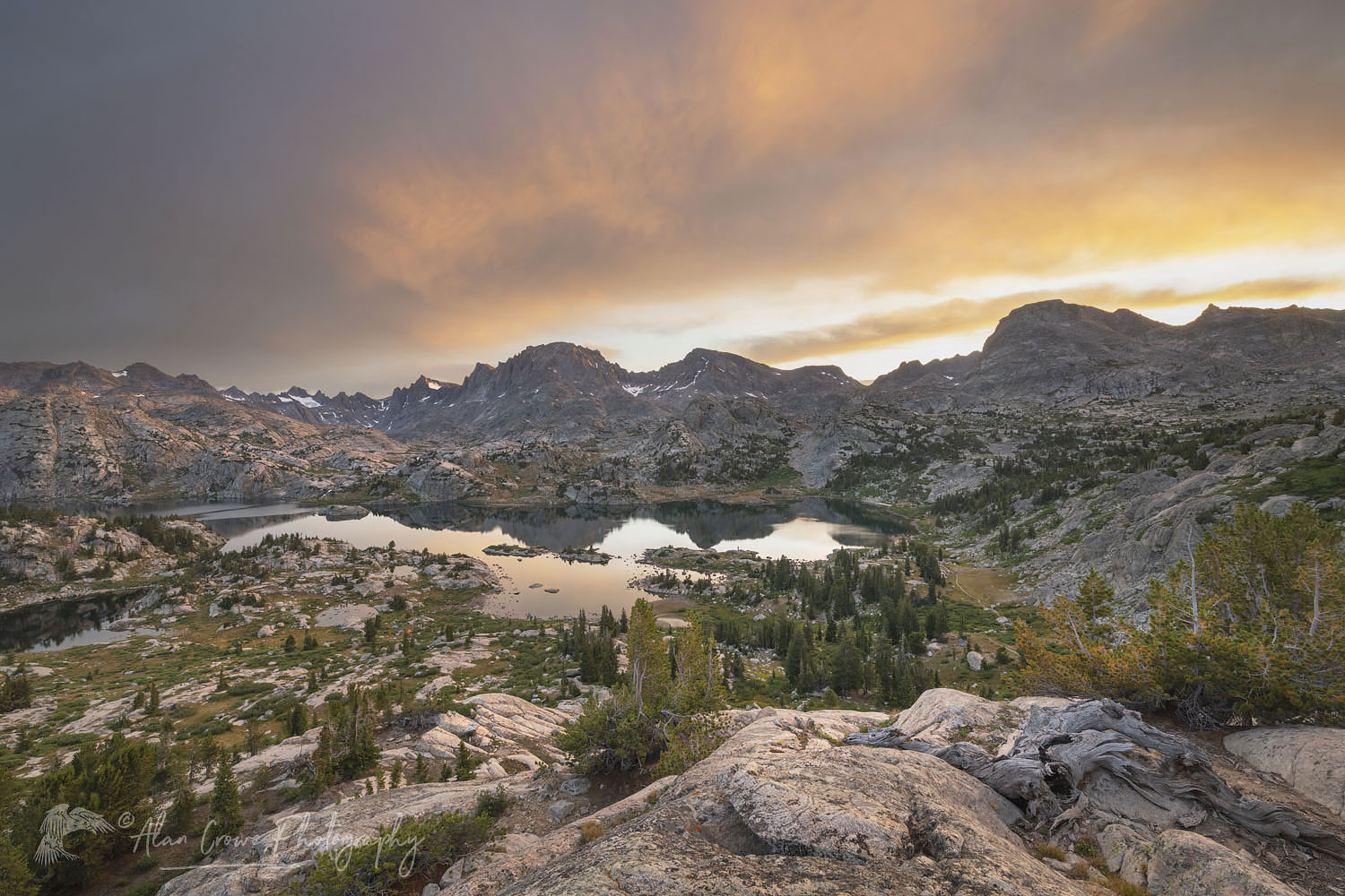 Sunrise over Island Lake and Fremont Peak, Bridger Wilderness, Wind River Range Wyoming #66404