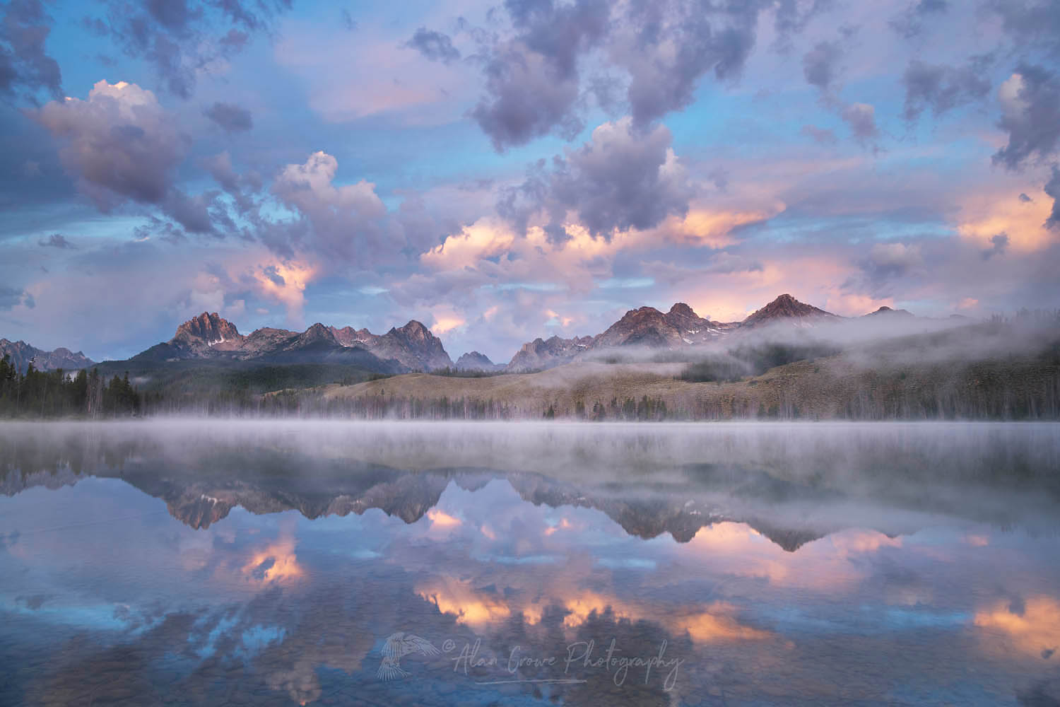 Little Redfish Lake at sunrise. Sawtooth Mountains Idaho #66227