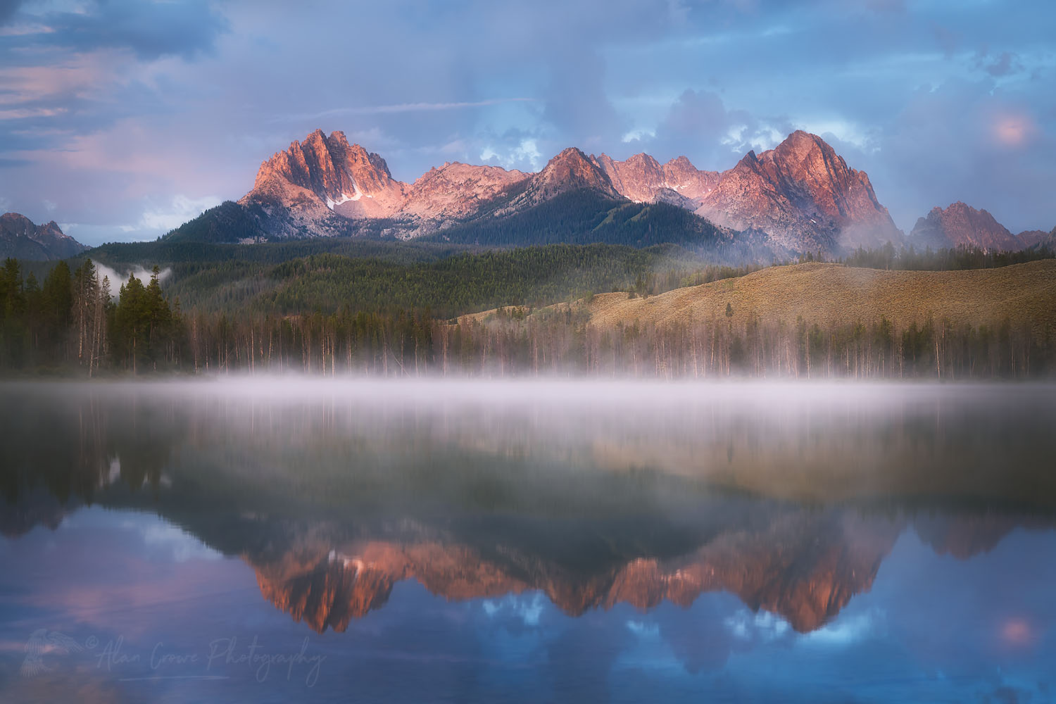 Little Redfish Lake at sunrise. Sawtooth Mountains Idaho #66235