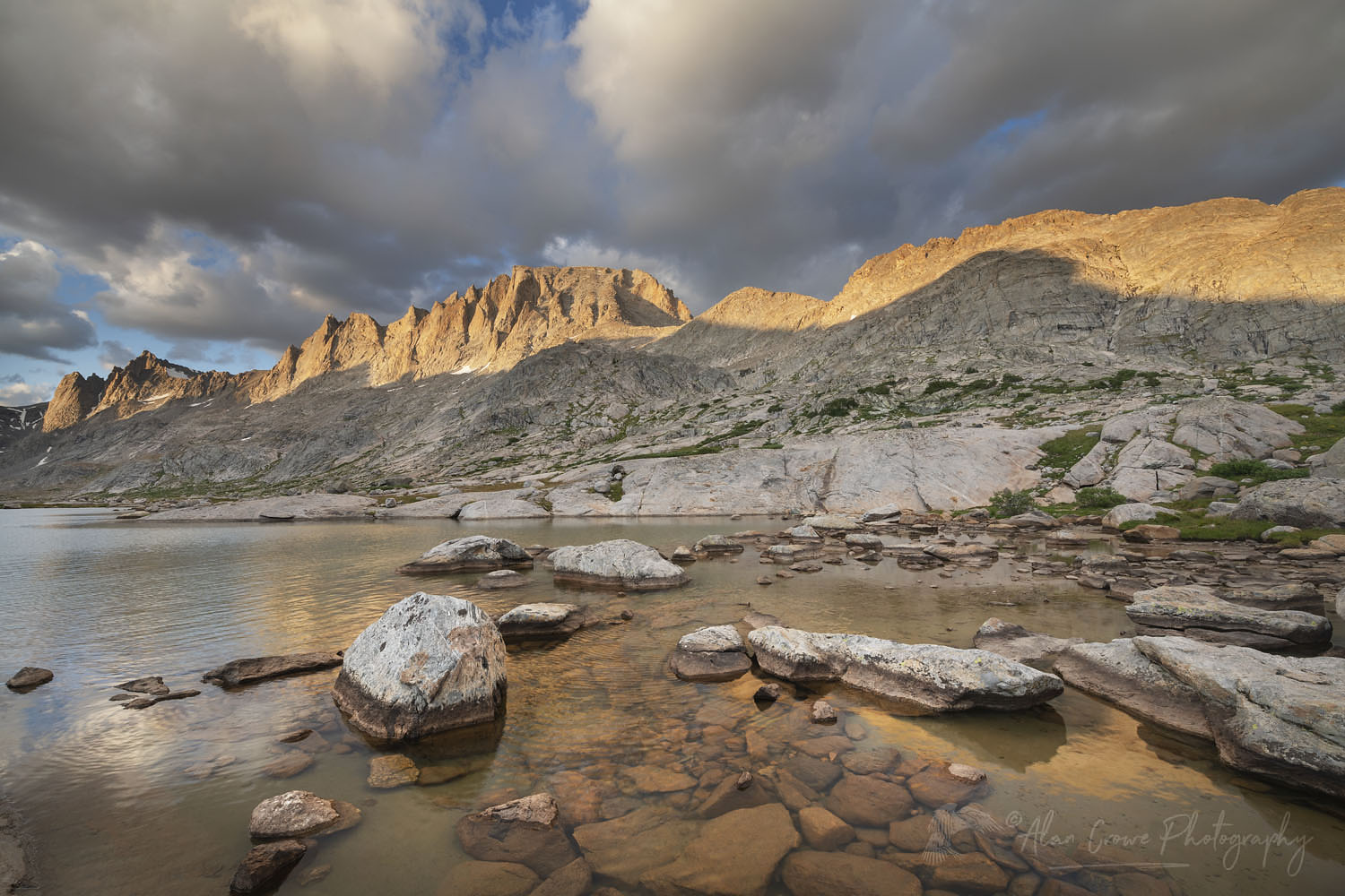 Evening light over Titcomb Basin, Bridger Wilderness, Wind River Range Wyoming #66567