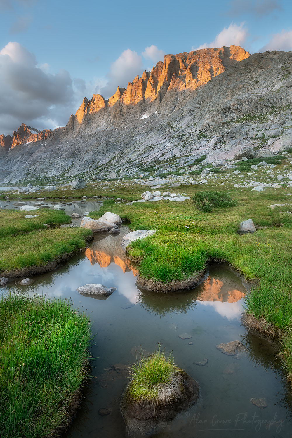 Evening light over Titcomb Basin, Bridger Wilderness, Wind River Range Wyoming #66580or