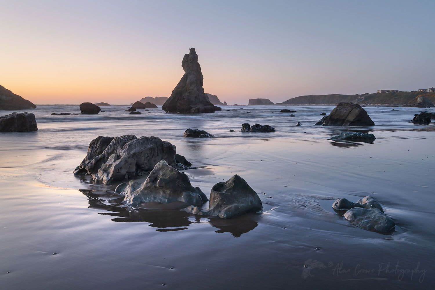 Sunset on Bandon Beach at low tide, Bandon, Oregon #70998