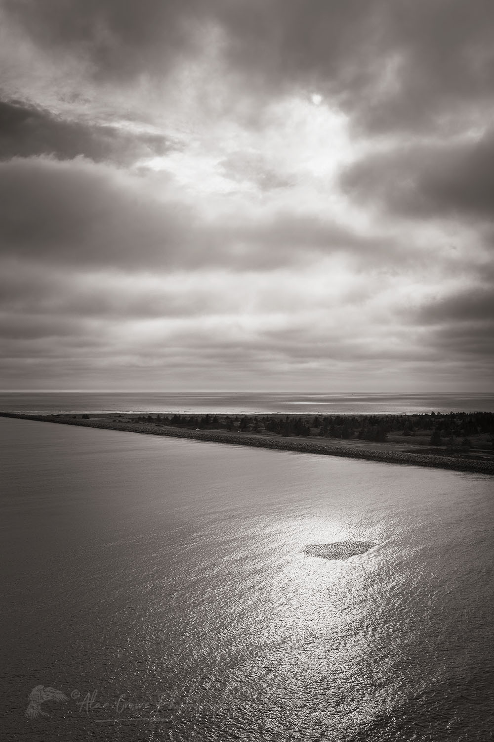 Cape Disappointment jetty Columbia River Washington #71153bw