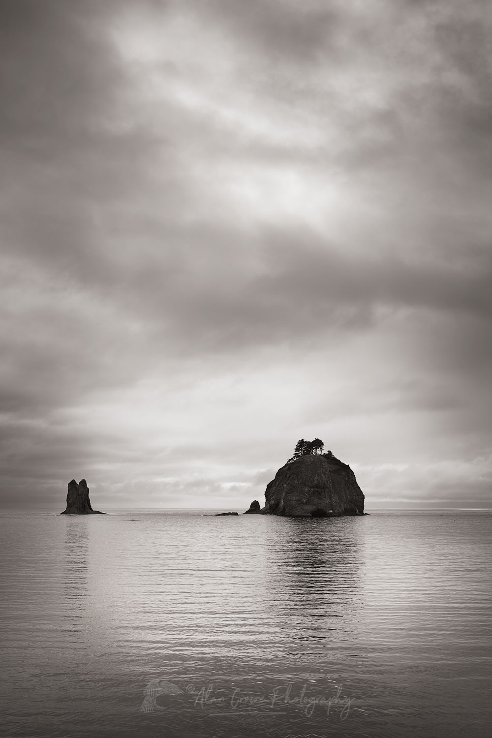 Gunsight Rock and Little James Island Olympic Coast Washington #72022bw