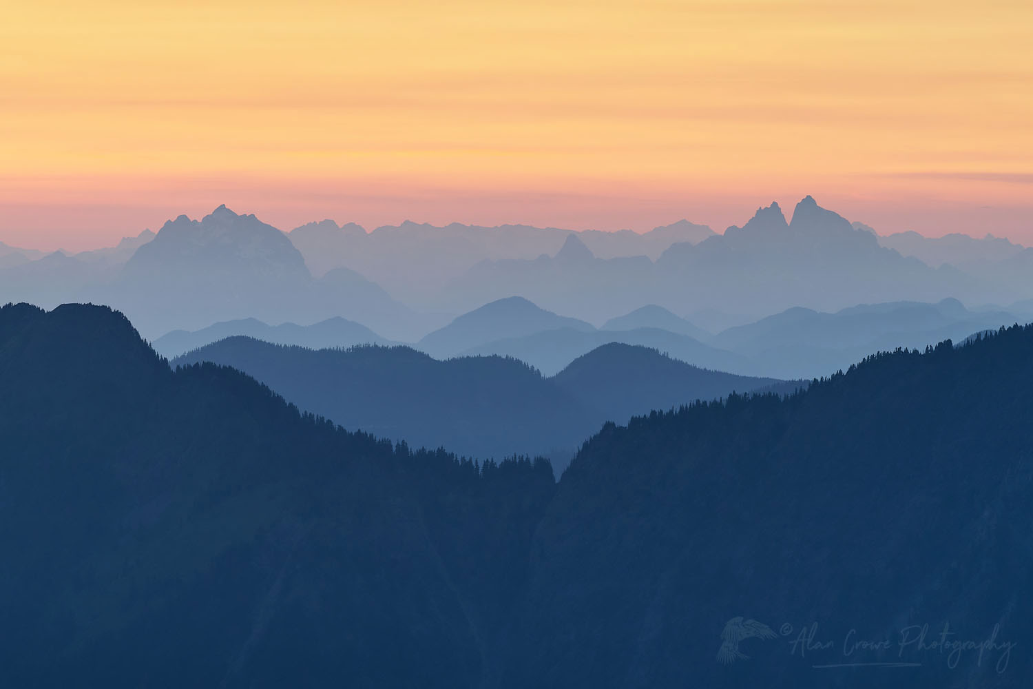 Twilight over North Cascades from Skyline Divide Mount Baker Wilderness Washington #71773