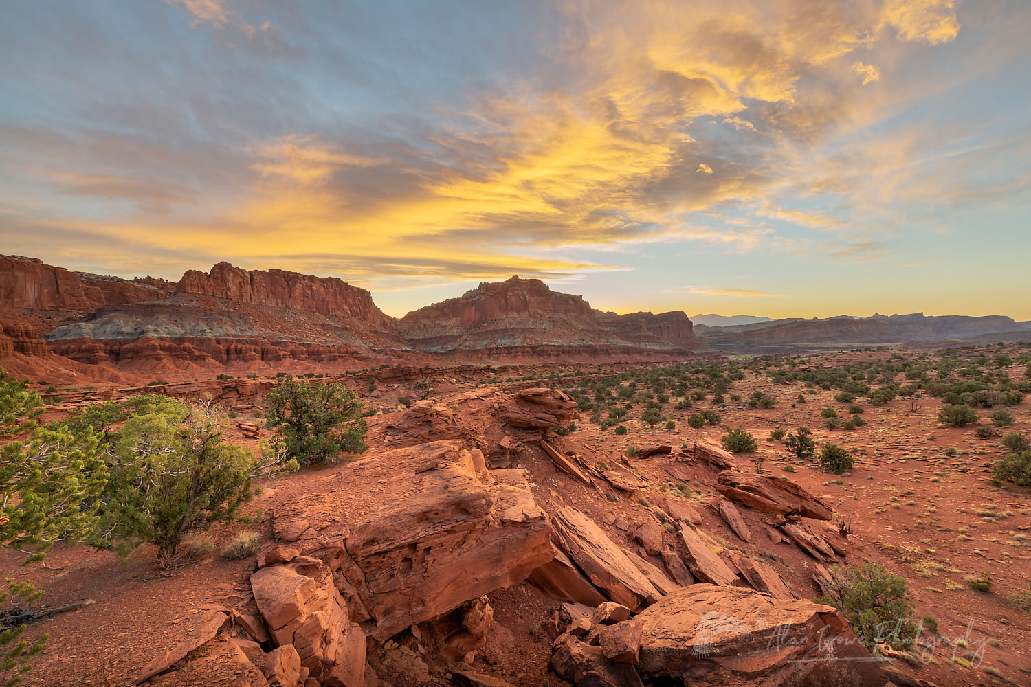 Dramatic sky at dawn from Panorama Point, Capitol Reef National Park Utah #75473