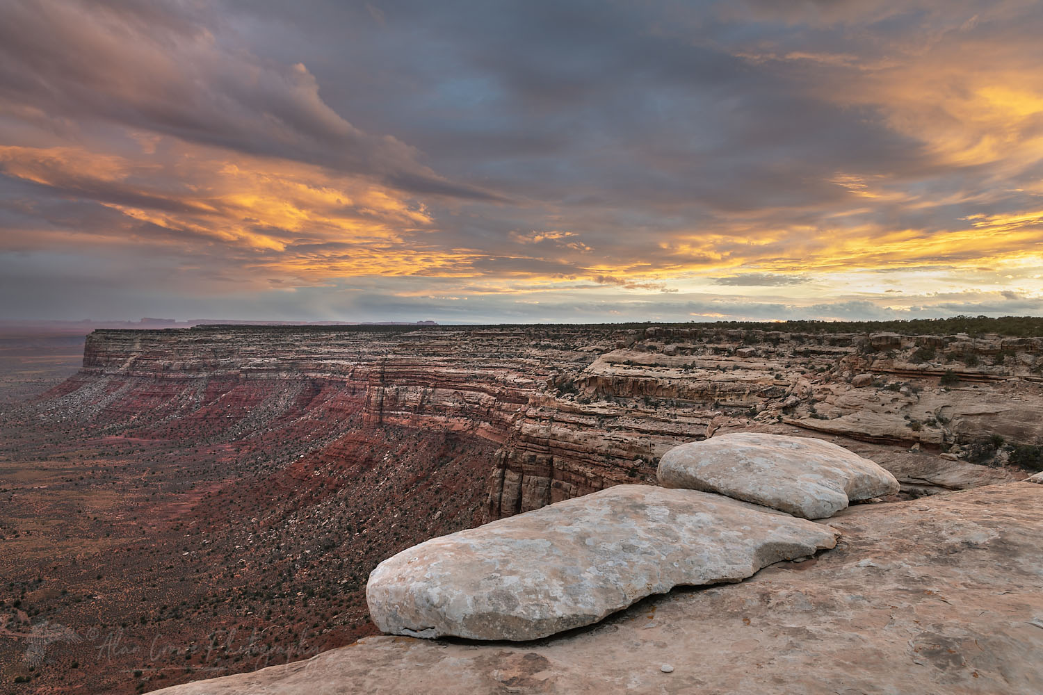 Clearing storm at sunset over Cedar Mesa Bears Ears National Monument Utah #74750