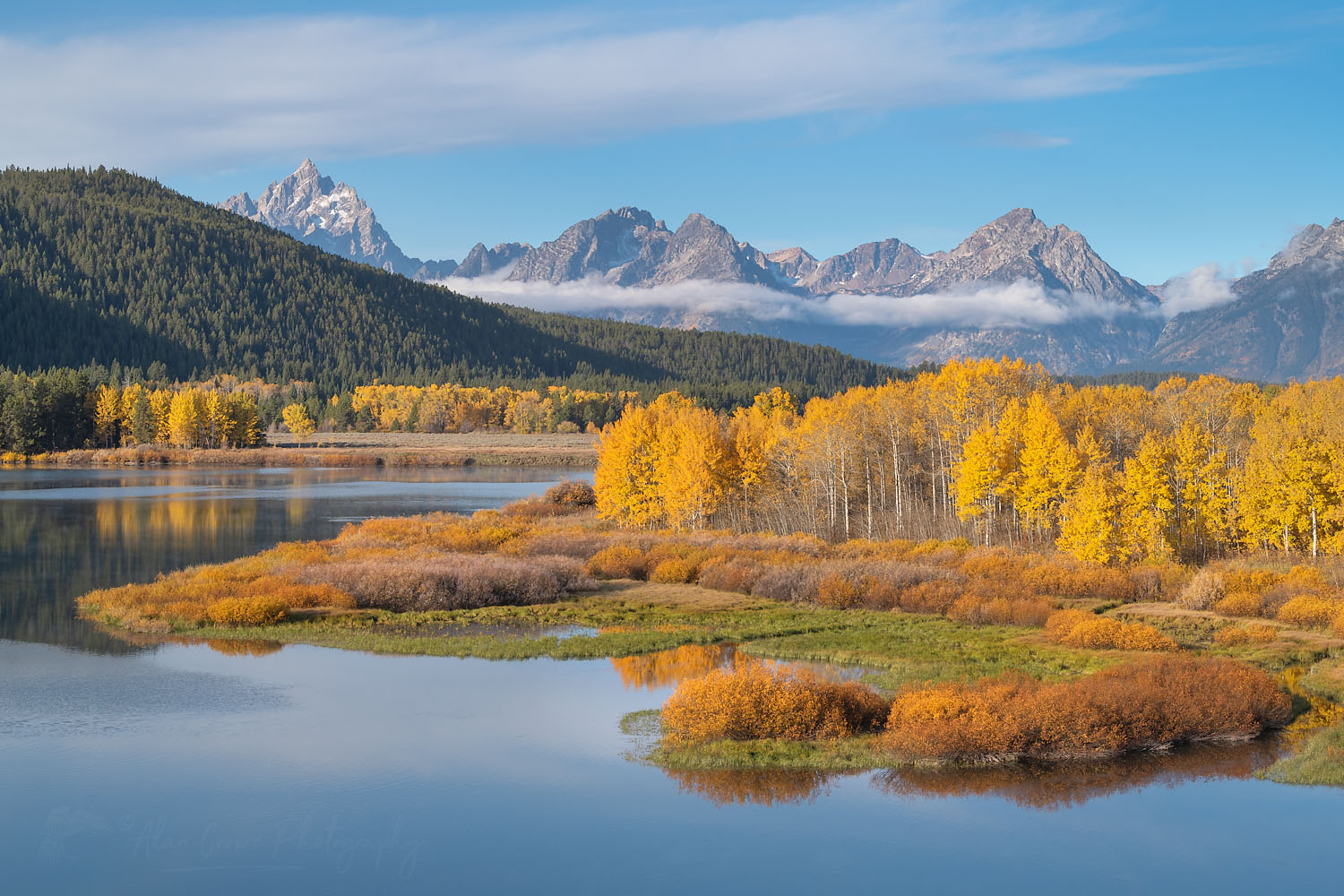 Fall color at Oxbow Bend of the Snake River, Grand Teton National Park Wyoming #74160