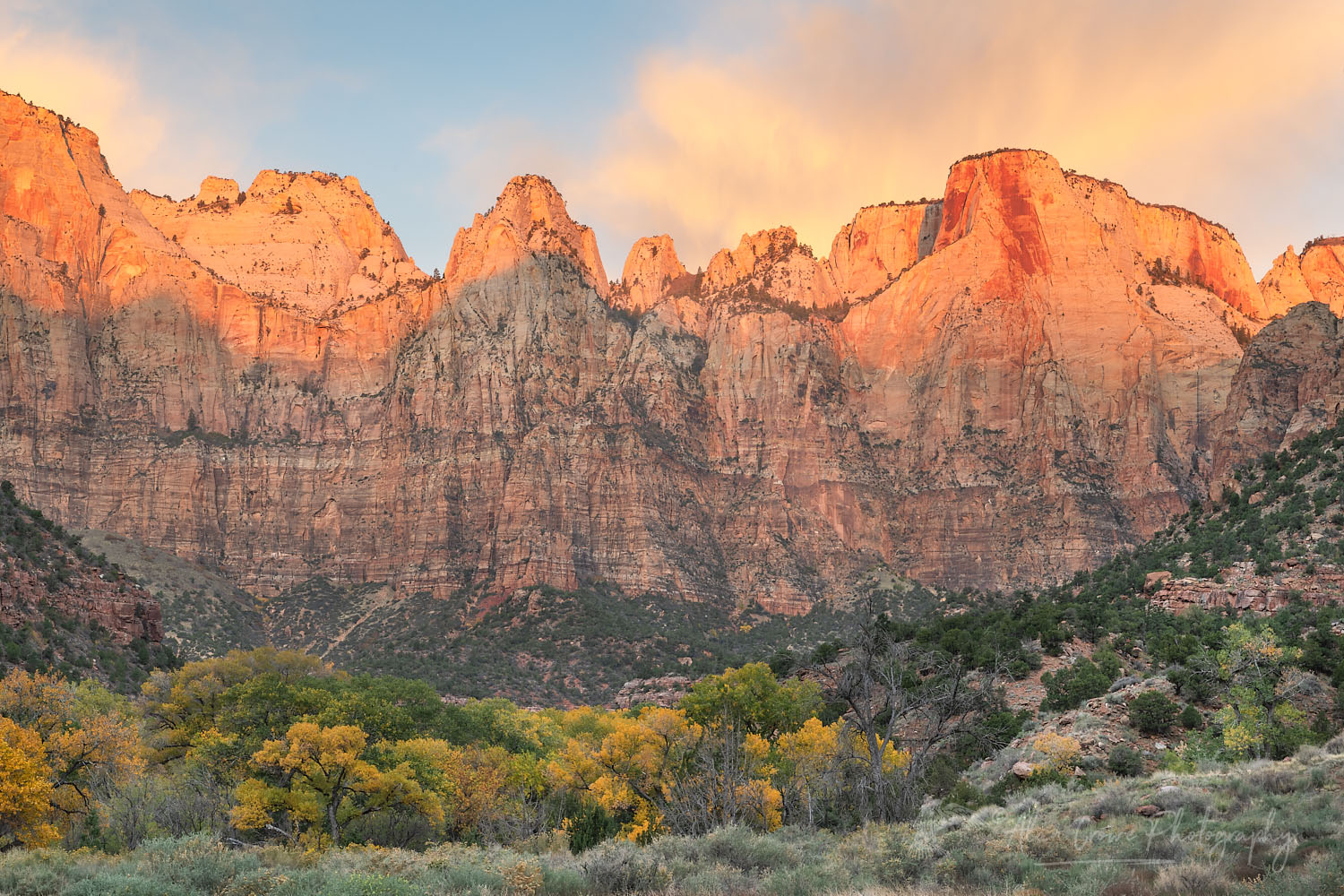 Sunrise at Towers of the Virgin Zion National Park Utah #76623