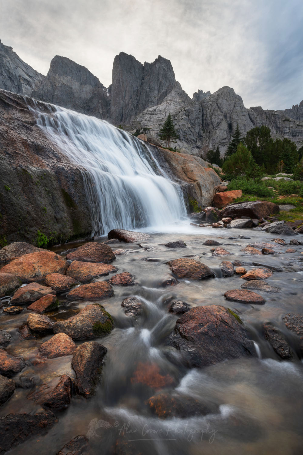 Cirque of the Towers waterfall. Popo Agie Wilderness. Wind River Range Wyoming #78490