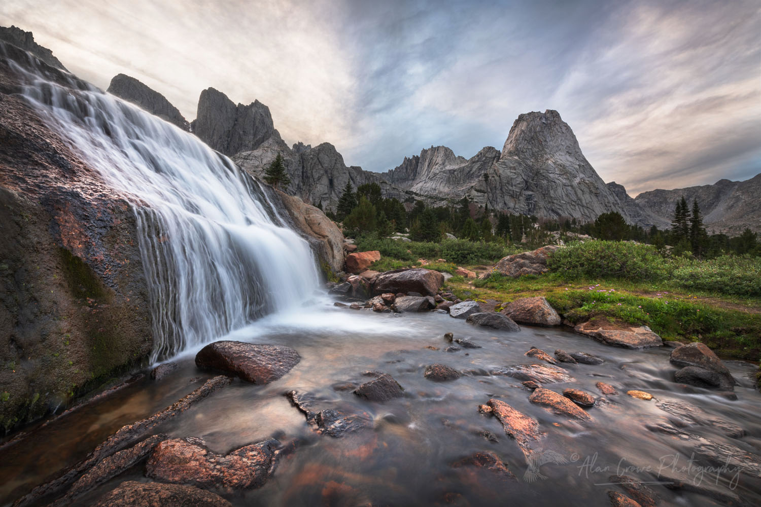 Cirque of the Towers waterfall. Popo Agie Wilderness. Wind River Range Wyoming #78500