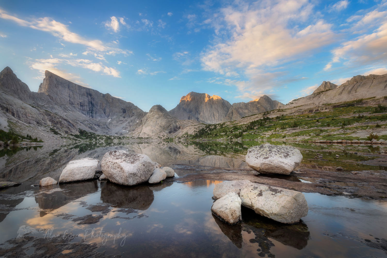 East Temple and Temple Peaks, Deep Lake. Bridger Wilderness Wind River Range Wyoming #78574or