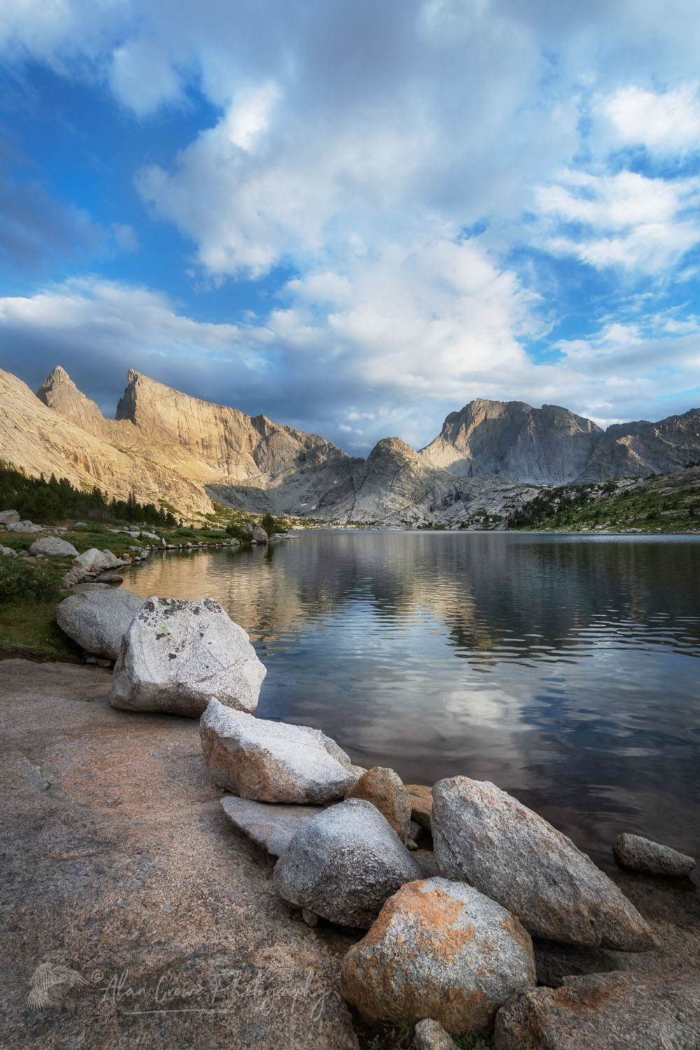 East Temple and Temple Peaks, Deep Lake. Bridger Wilderness Wind River Range Wyoming #78669or