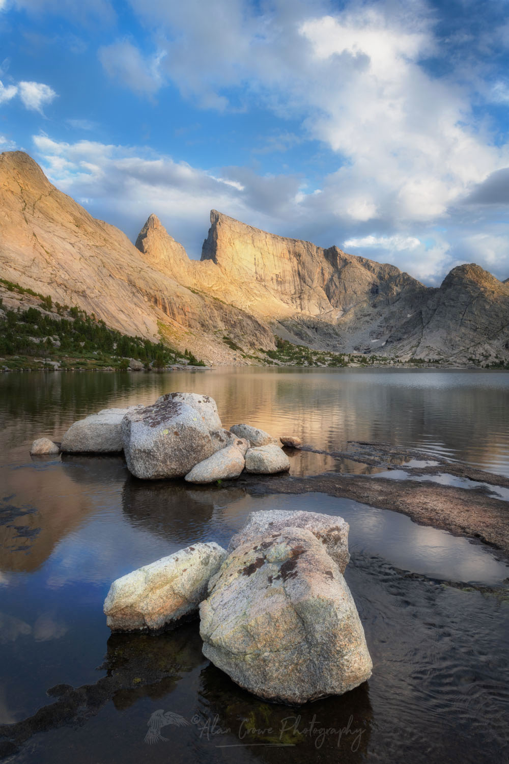 East Temple and Temple Peaks, Deep Lake. Bridger Wilderness Wind River Range Wyoming #78676or
