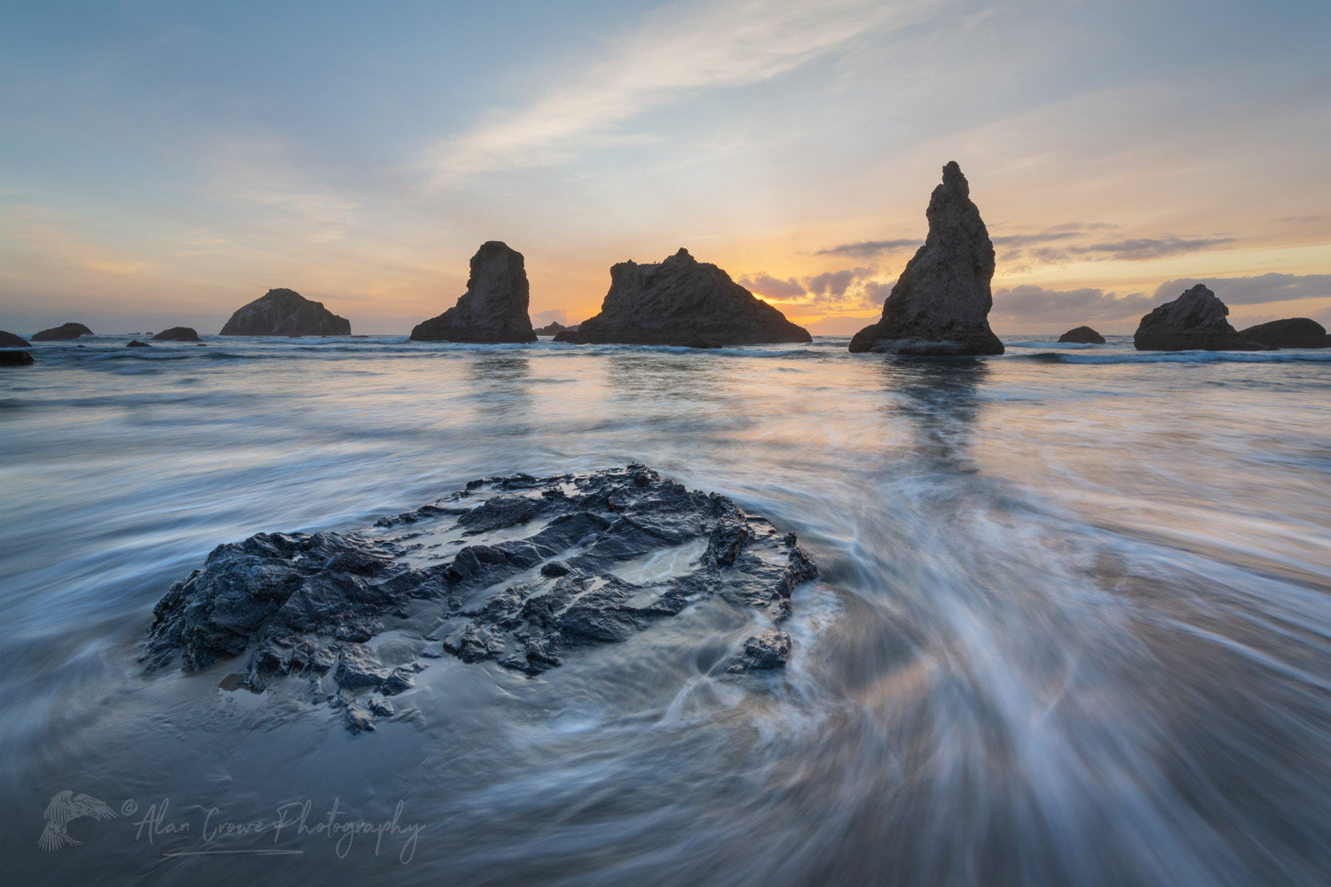 Twilight over Bandon Beach. Bandon Oregon #83105