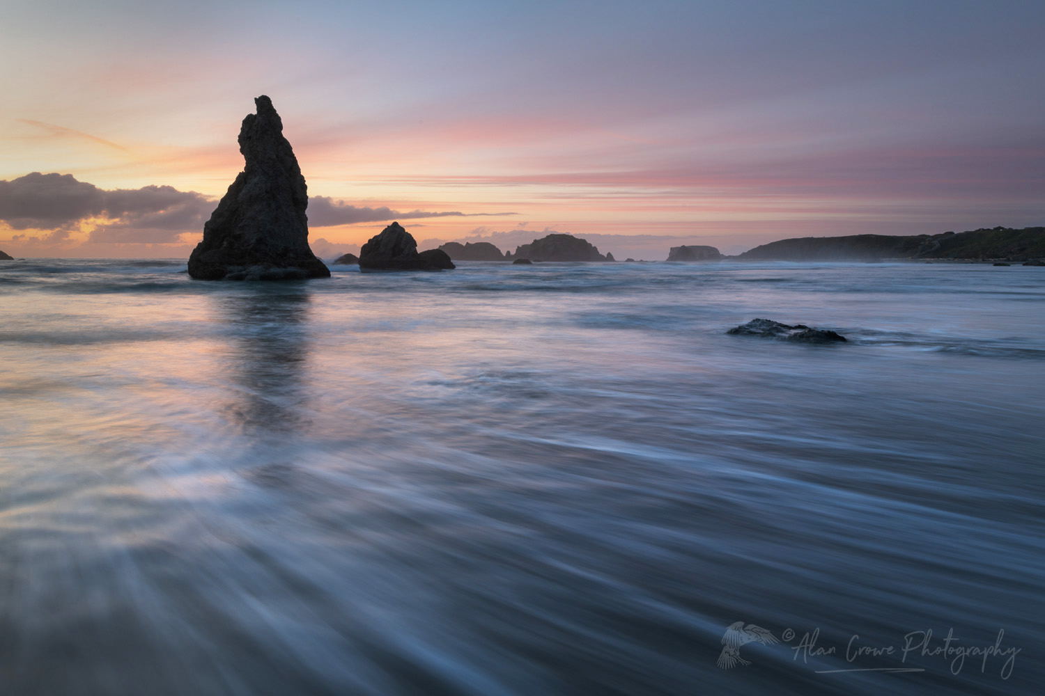 Twilight over Bandon Beach. Bandon Oregon #83146