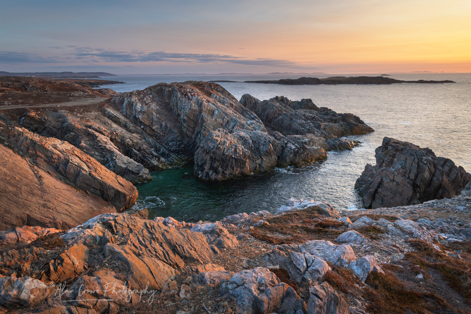 Sunset on the rocky and rugged coast of Cape Bonavista, Newfoundland #79571