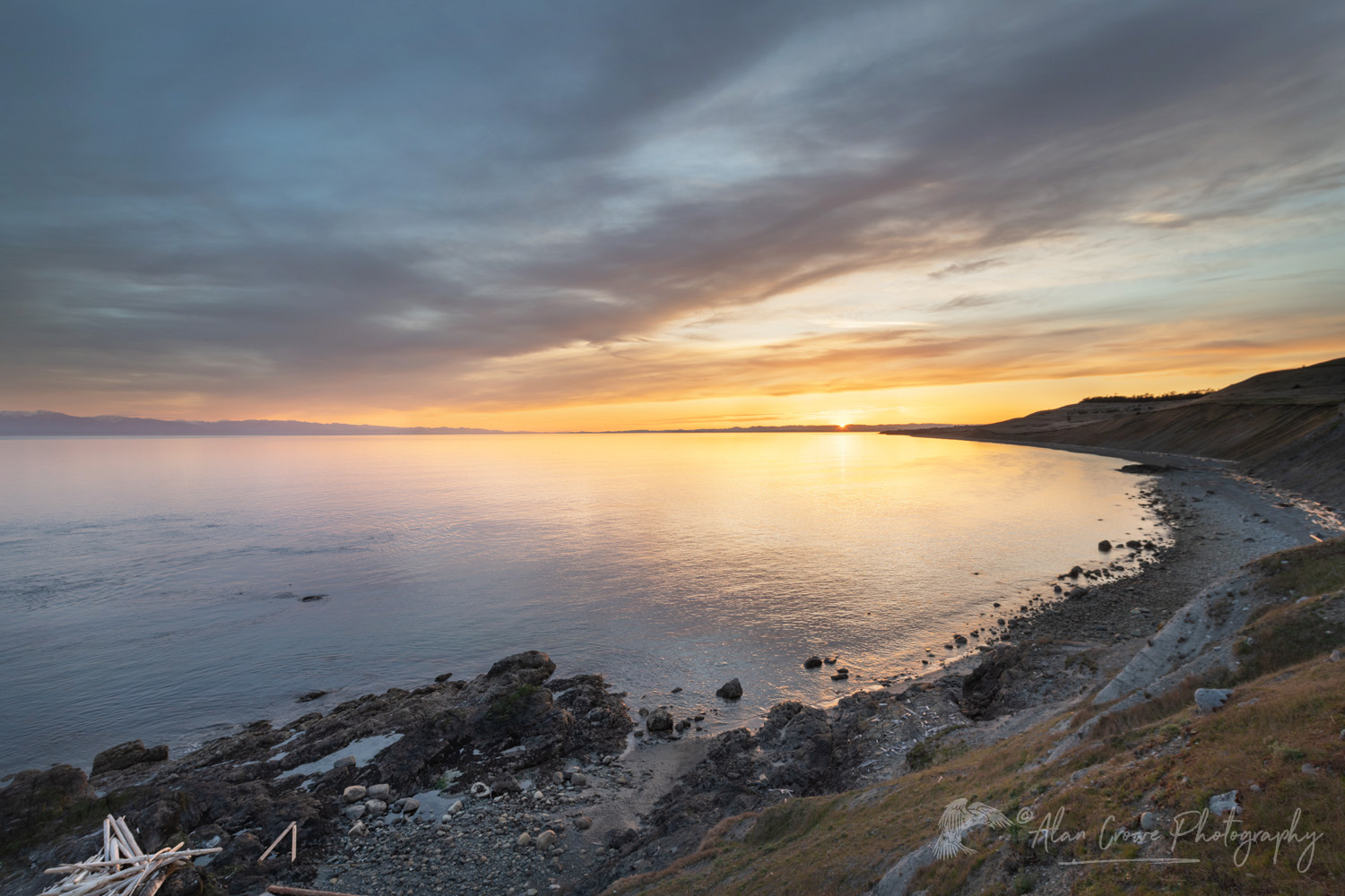 Sunset over Cattle Point and Strait of Juan de Fuca, San Juan Island Washington #79196