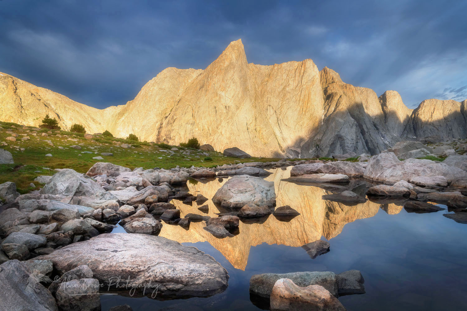 Ambush Peak seen from a tarn above Pyramid Lake. Bridger Wilderness. Wind River Range, Wyoming #78047or